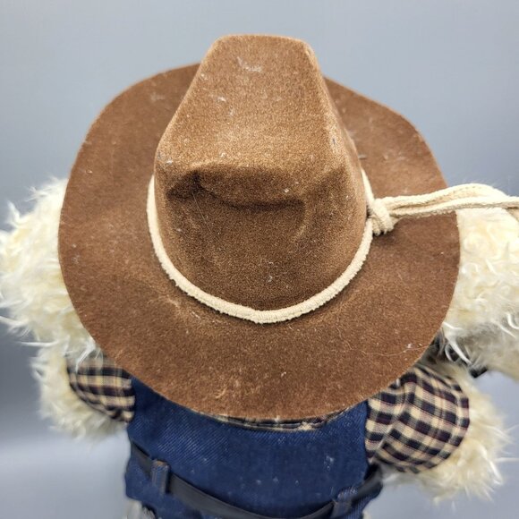 Vtg DanDee Easter Bunny Standing Rabbit Plush Western Cowboy Cow Bunny Plush 16" - Picture 14 of 16